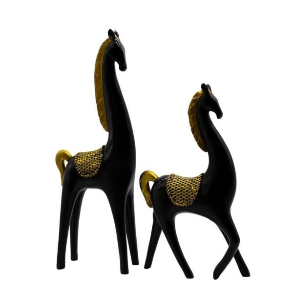 6-15.jpg Elegant Black and Gold Horse Figurines - Luxurious Home Decor Accents