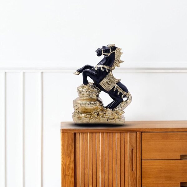 6-17.jpg Elegant Black and Gold Horse Statue - Luxurious Decor for Home & Office