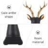 6-2.jpg Modern Resin Deer Bust with Gold Antlers - Sleek Black & White Animal Decor for Home & Office