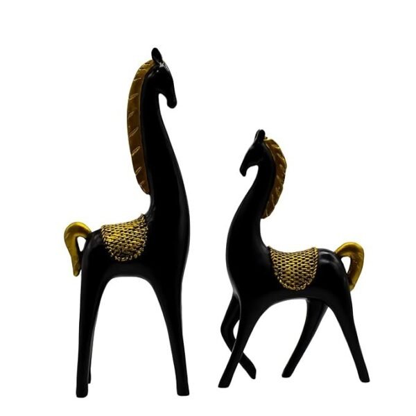 6-20.jpg Black and Gold Horse Statues for Home Decor - Elegant Decorative Accents