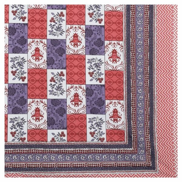 Super?King Size 100% Cotton Jaipuri Bedsheet ? Traditional Blue Floral Block?Print, Soft & Breathable Bed Linen