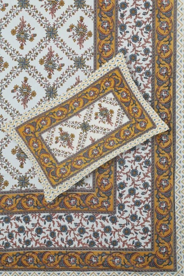 Jaipuri King Size Cotton Bedsheet ? Soft, Breathable Double Bed Sheet with Traditional Rajasthani Print ? Premium Home & Bedroom Decor