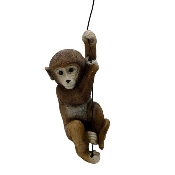 6-4.jpg Whimsical Hanging Monkey Garden Sculpture - Resin Chimp Ornament for Indoor & Outdoor Decor