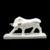 6-6.jpg White Bull Statue with Golden Accents - Decorative Figurine for Home and Office