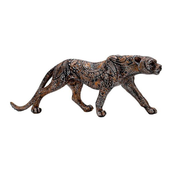 6.jpg Intricately Carved Metal Leopard Sculpture - Elegant Jungle Cat Figurine for Home & Office Decor