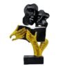 Romantic Abstract Couple Reading Book Statue Black & Gold Resin Figurine for Home decor, Modern Love Sculpture for Living Room, Bedroom, Study Table, Gift for Couples & Book Lovers
