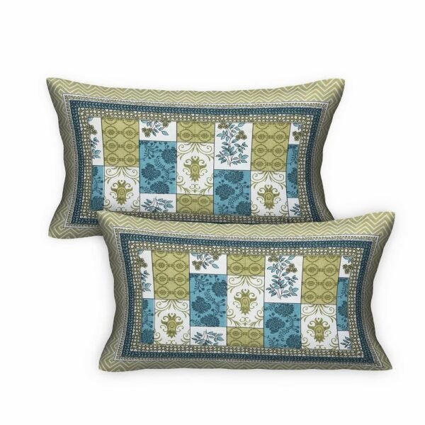 7-1000x1000-1.jpg Super?King Size 100% Cotton Jaipuri Bedsheet ? Elegant Multicolor Block?Print, Breathable & Soft Bed Linen