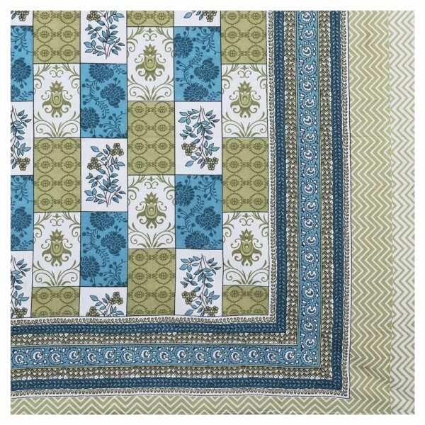 7-3-1000x1000-1.jpg Super?King Size 100% Cotton Jaipuri Bedsheet ? Elegant Multicolor Block?Print, Breathable & Soft Bed Linen
