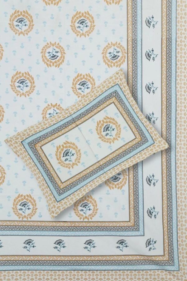 7-5-1-1000x1000-1.jpg Jaipuri 100% Cotton King?Size Bedsheet with 2 Pillow Covers ? Traditional Rajasthani Block Print, Soft & Breathable Home Bedding