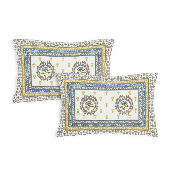 Jaipuri 100% Cotton King?Size Bedsheet with Traditional Rajasthani Floral Print ? Soft, Breathable Double Bed Sheet for Home & Bedroom Decor