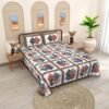 8-1000x1000-1.jpeg Jaipuri Cotton Quilt-Style Double Bed Sheet with 2 Pillow Covers ? Traditional Block Print Design ? Soft, Breathable 100% Cotton Bed Linen Set