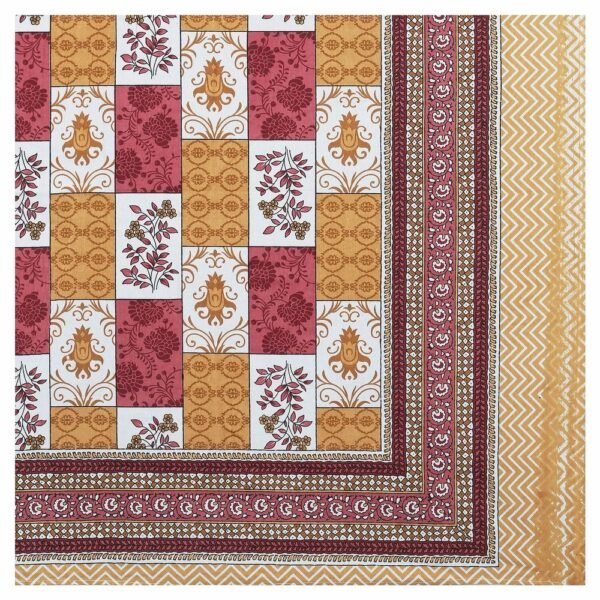 Super King Size 100% Cotton Jaipuri Bedsheet ? Ethnic Multicolor Block?Print, Soft & Breathable Bed Linen
