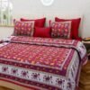 87-500x500-1.jpg Jaipuri Printed Cotton Double / King Size Bedsheet with 2 Pillow Covers ? Traditional Rajasthani Block Design, 100% Breathable Cotton