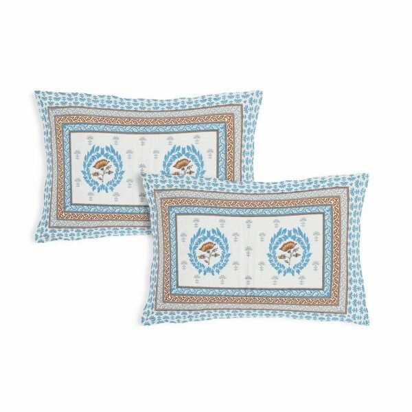 Jaipuri 100% Cotton Double / King Size Bedsheet ? Traditional Rajasthani Floral Print ? Breathable & Soft Home Bedding