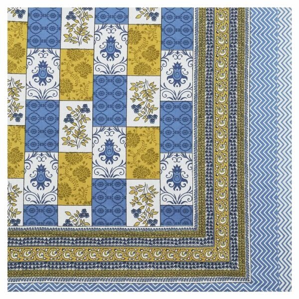 Super King Size 100% Cotton Jaipuri Bedsheet ? Traditional Multicolour Block?Print, Soft & Breathable Bed Linen