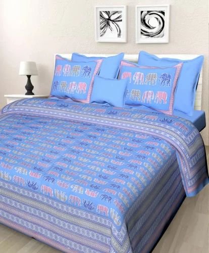 100% Cotton Double Bed Sheet with 2 Pillow Covers | Soft & Breathable Cotton Bedding | Solid / Subtle Print Design | Durable, Machine-Washable