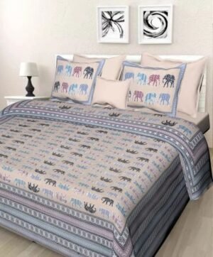 96-500x500-1.jpg 100% Cotton Double Bed Sheet with 2 Pillow Covers | Soft & Breathable Cotton Bedding | Solid / Subtle Print Design | Durable, Machine-Washable