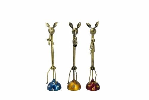 Handmade Antique Golden Metal Rabbit Musician | Elegant Tabletop Showpiece for Home, Office & Living Room D?cor | Premium Metal Art Sculpture