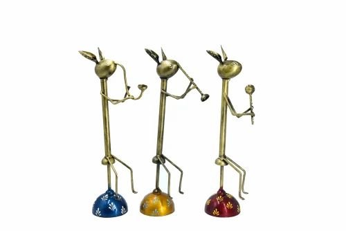 Handmade Antique Golden Metal Rabbit Musician | Elegant Tabletop Showpiece for Home, Office & Living Room D?cor | Premium Metal Art Sculpture