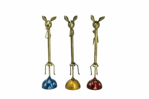 Handmade Antique Golden Metal Rabbit Musician | Elegant Tabletop Showpiece for Home, Office & Living Room D?cor | Premium Metal Art Sculpture