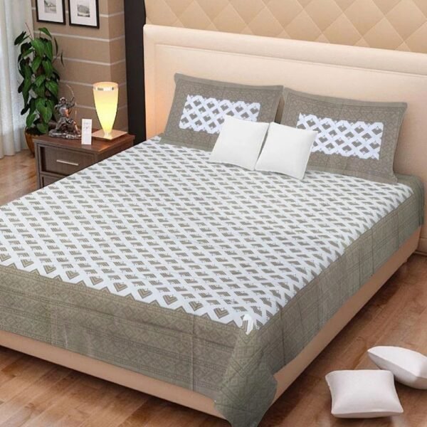 Jaipuri Printed Cotton Double Bedsheet ? Traditional Handcrafted Design, Soft & Comfortable
