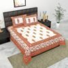 Printed Cotton Double Bedsheet Set with 2 Pillow Covers ? 100% Pure Cotton, Soft & Breathable Ethnic Design Bed Linen
