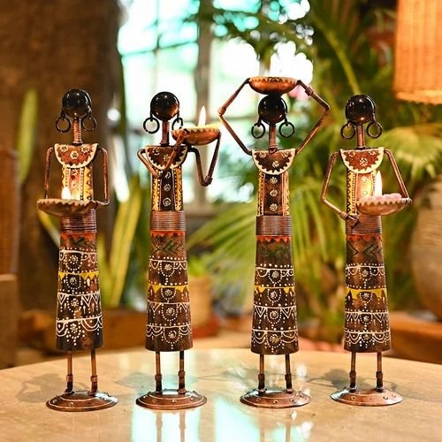 decorative-metal-nagpuri-golden-musician-set-500x500-1.jpg Metal Labour Lady Set in Black Color | Handcrafted Decorative Figurines | Artistic Home & Office Table Decor Showpiece