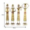 Decorative Metal Antique Labour Lady Showpiece Set | Handmade Art Sculpture for Living Room Decor