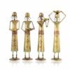 Decorative Metal Antique Labour Lady Showpiece Set | Handmade Art Sculpture for Living Room Decor