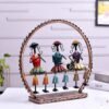 Handmade Metal Round Doll Musician | Elegant Tabletop Decorative Showpiece | Traditional Indian Art Figurine for Home & Gifting