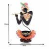 Metal Decorative Black Krishna T Lite Holder | Handcrafted Tea Light Candle Stand for Home Temple & Festival D?cor