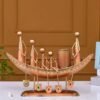 Metal Boat Pen Stand | Handcrafted Nautical-Style Desk Organizer | Decorative Table Accessory for Home & Office D?cor
