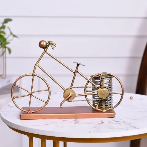 Metal Cycle Pen Stand | Handcrafted Bicycle Design Table Organizer | Decorative Desk Accessory for Home & Office D?cor