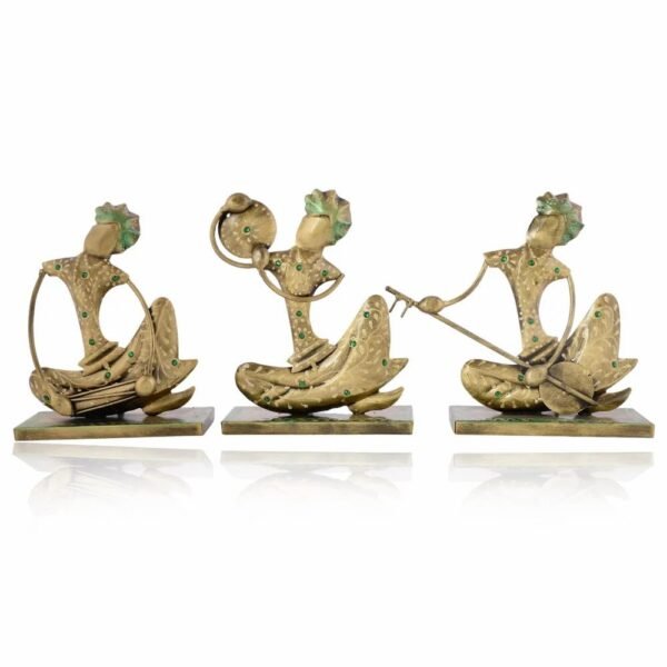 Metal Decorative Antique Nagpuri Musician Set | Handcrafted Table Showpiece for Home & Office D?cor