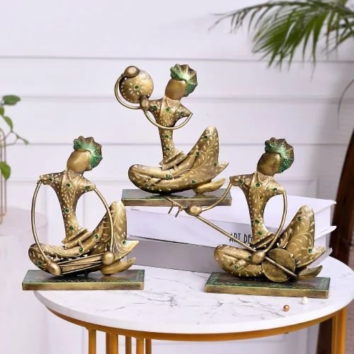 Metal Decorative Antique Nagpuri Musician Set | Handcrafted Table Showpiece for Home & Office D?cor