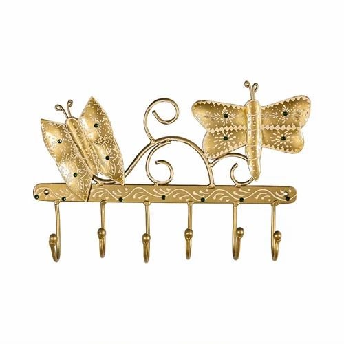 Metal Butterfly Key Holder Wall Hanging | Handcrafted Decorative Key Hanger | Artistic Metal Wall D?cor for Home & Entryway