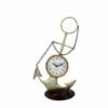Metal Anchor Table Clock | Nautical Style Decorative Timepiece for Home, Office & Study Table Decor