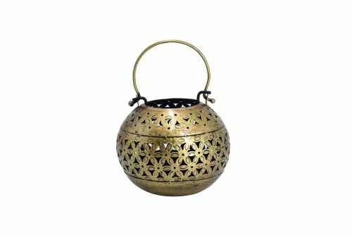 Metal Lota Shape Hanging T Lite Holder | Handcrafted Tealight Candle Holder for Home & Festive Decor