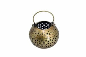 Metal Lota Shape Hanging Lite Holder Handcrafted Tealight Candle Holder for Home Festive Decor