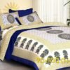Jaipuri Cotton Double Bed Sheet with 2 Pillow Covers | Soft & Breathable Pure Cotton Bedsheet | Traditional Rajasthani Print | Durable Colorfast Fabric | King/Queen Size Bedding Set