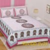 Jaipuri Cotton Double Bed Sheet with 2 Pillow Covers | Soft & Breathable Pure Cotton Bedsheet | Traditional Rajasthani Print | Durable Colorfast Fabric | King/Queen Size Bedding Set