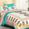 Jaipuri Cotton Double Bed Sheet with 2 Pillow Covers | Soft & Breathable Pure Cotton Bedsheet | Traditional Rajasthani Print | Durable Colorfast Fabric | King/Queen Size Bedding Set