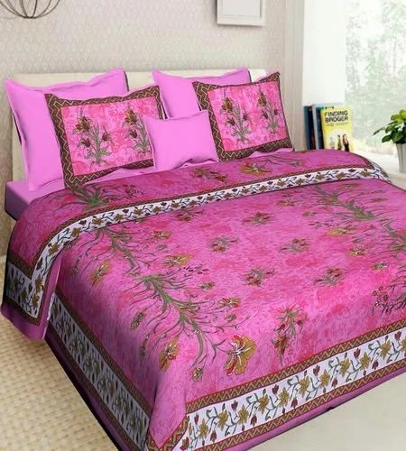 jaipuri-printed-cotton-double-bedsheet-with-2-pillow-cover-500x500-1.jpg Premium Cotton Double Bedsheet ? 100% Pure Cotton, Traditional Block Print Design, Soft & Breathable Home Linen