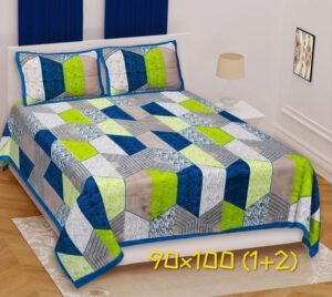 Jaipuri Printed Cotton Double/King Size Bed Sheet with 2 Pillow Covers ? Traditional Rajasthani Design, 100% Soft Cotton, Breathable & Colorfast Fabric