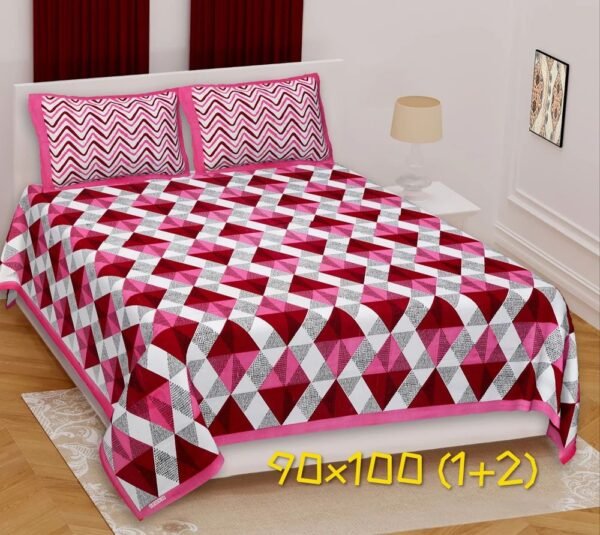 Premium Jaipuri Printed Cotton Double / King Size Bedsheet ? Soft Rajasthani Block?Print Design, 100% Breathable Cotton for Bedroom Decor