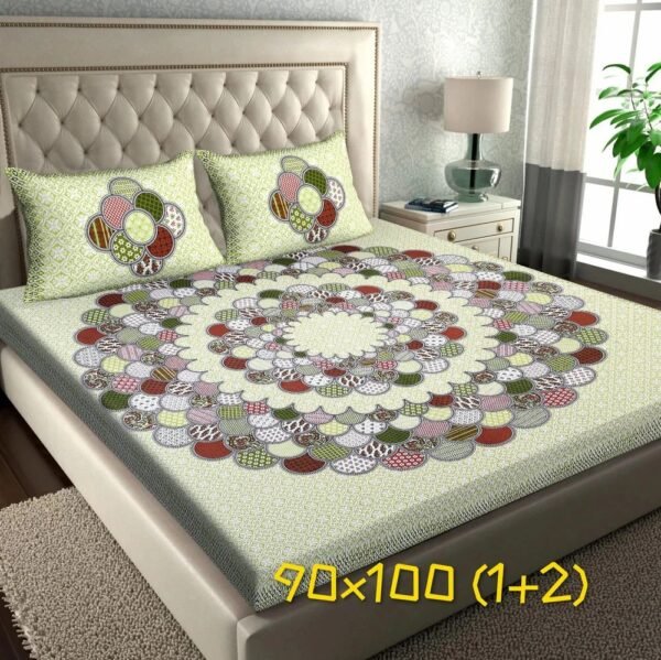 Jaipuri Printed Cotton Double / King Size Bedsheet ? Traditional Rajasthani Design, 100% Soft Cotton, Breathable & Durable