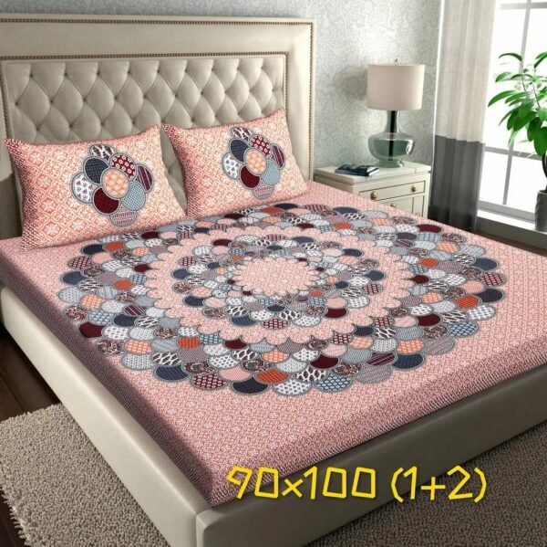 Jaipuri Printed Cotton Double / King Size Bedsheet ? Traditional Rajasthani Design, 100% Soft Cotton, Breathable & Durable