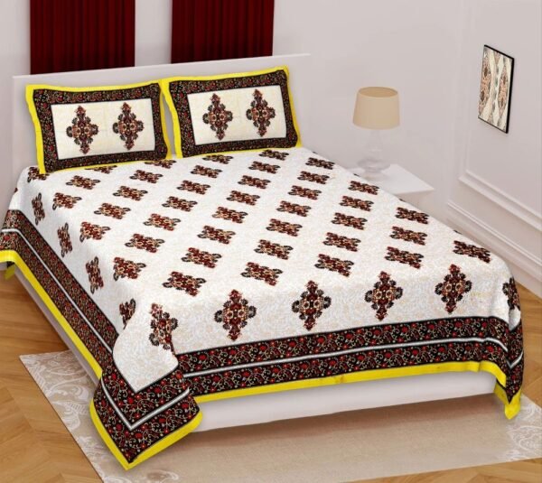 King Size Cotton Double Bed Sheet | 100% Soft & Breathable Cotton Bedding | Neutral Solid-Color King Bed Linen with 2 Pillow Covers | Durable & Machine-Washable