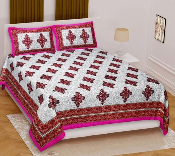 King Size Cotton Double Bed Sheet | 100% Soft & Breathable Cotton Bedding | Neutral Solid-Color King Bed Linen with 2 Pillow Covers | Durable & Machine-Washable