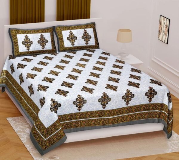 King Size Cotton Double Bed Sheet | 100% Soft & Breathable Cotton Bedding | Neutral Solid-Color King Bed Linen with 2 Pillow Covers | Durable & Machine-Washable